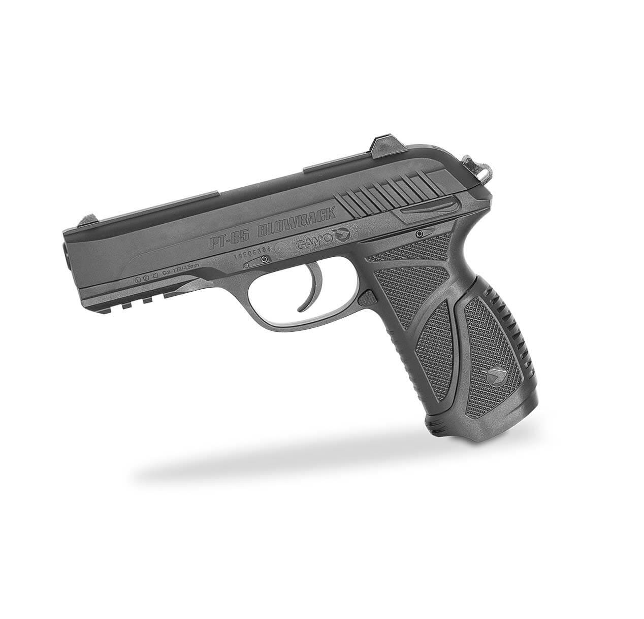 Pistola de CO2 PT-85 Blowback negra con cargador doble reversible...