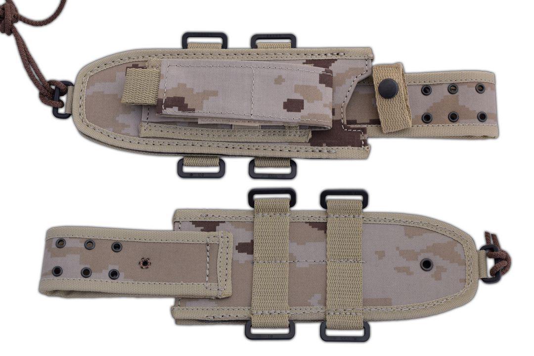 Couteau militaire JV UOE II Compact avec manche en micarta camouflage désert