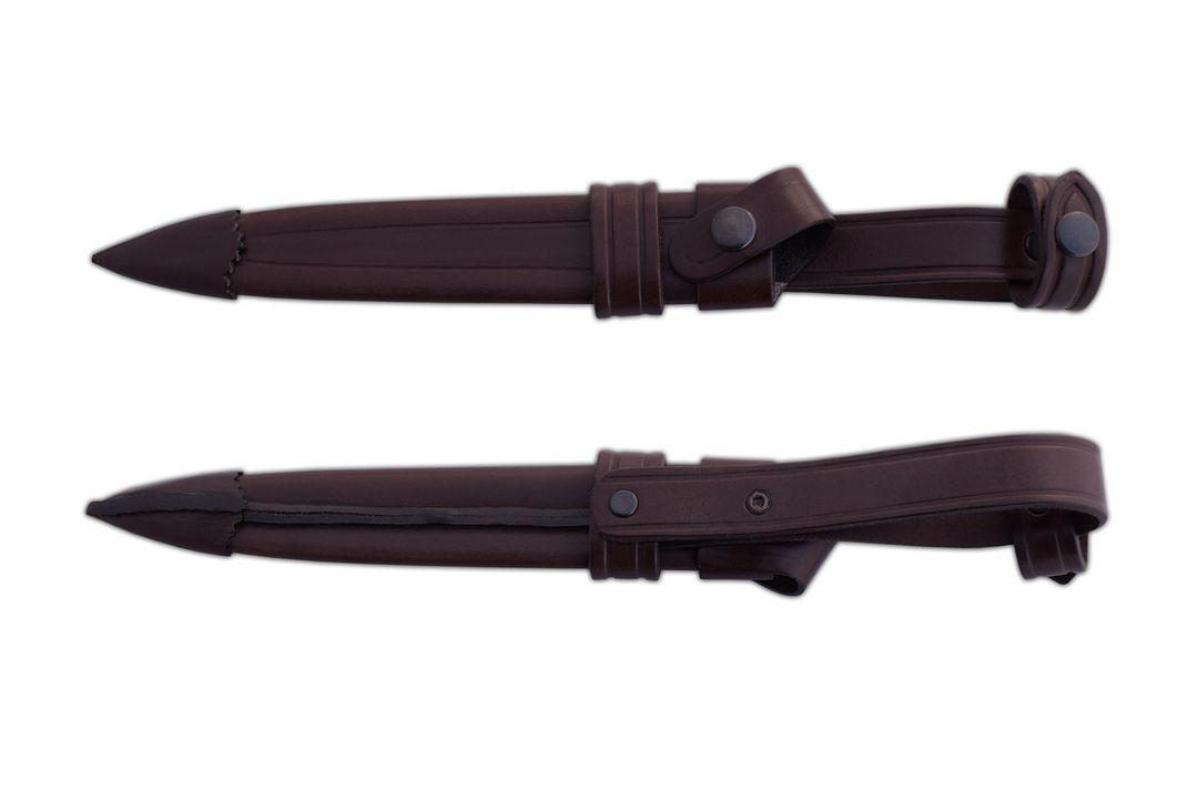 JV Daga trinchera alemana con mango de madera y hoja de acero carbono 1095