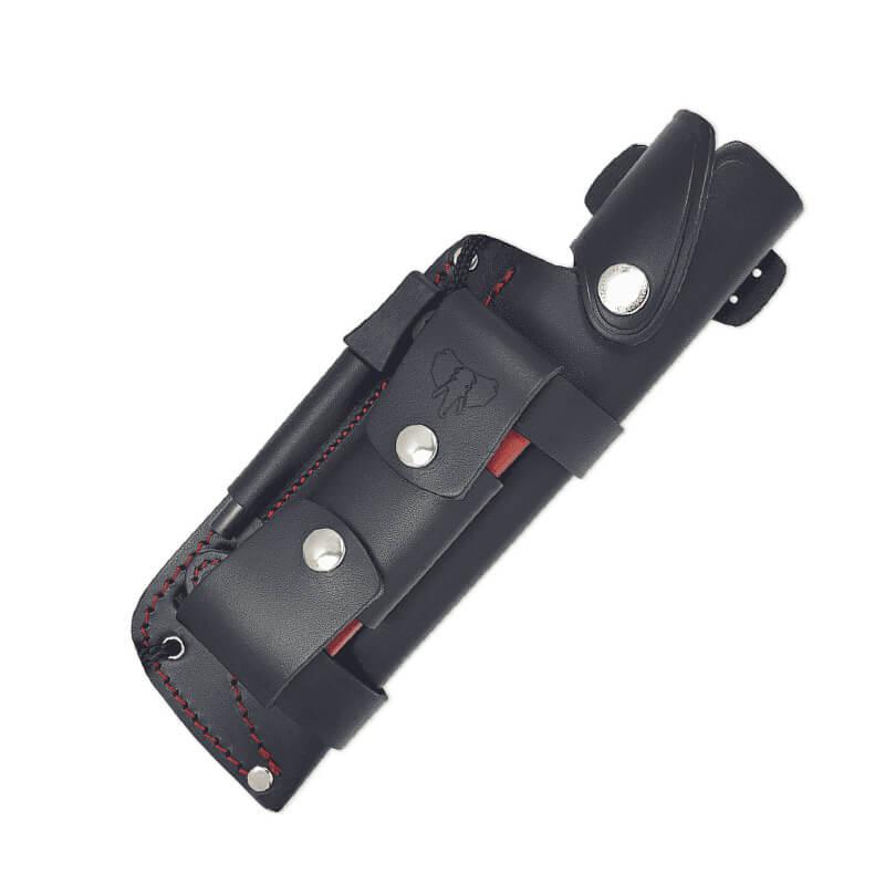 Couteau ENTRESIERRAS en acier MOVA. Manche en micarta noir. Kit complet