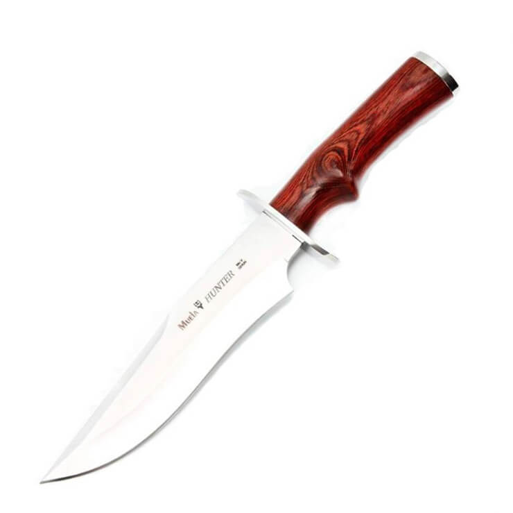 Cuchillo de caza Muela Hunter 17R con mango de madera roja y hoja...