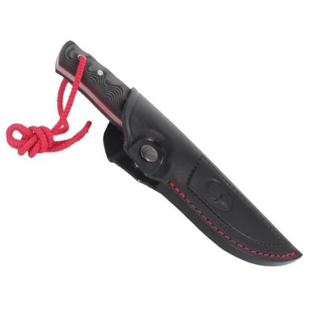 Faca de caça Kodiak de uma peça com aço SANDVIK 14C28N e cabo micarta preto