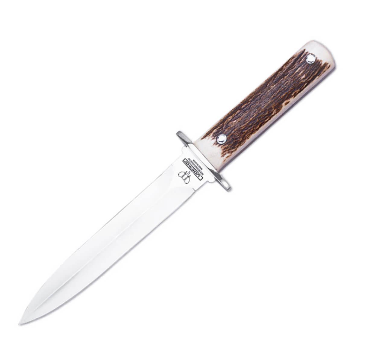 Daga monte Cudeman. Mango de ciervo pulido. Hoja 16,5 cm.