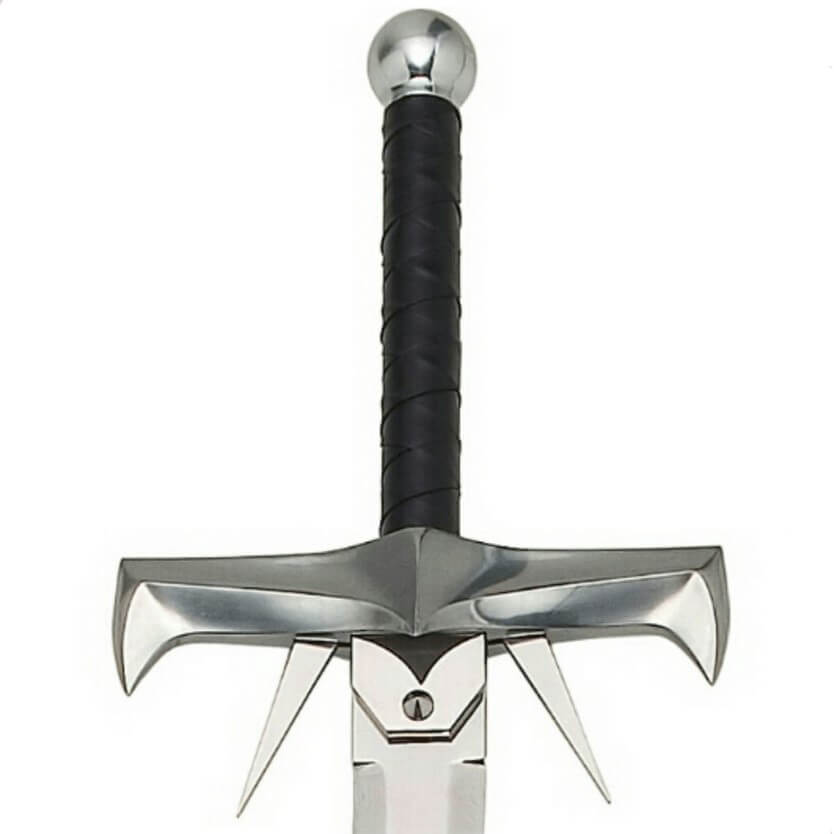 Espada Kurgan con empuñadura de metal pulido forrado de cuero Marto HI599