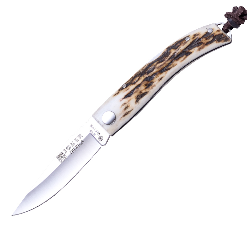 Joker Iberica Taschenmesser mit Hirschgeweihgriff und 7,5 cm Klin...