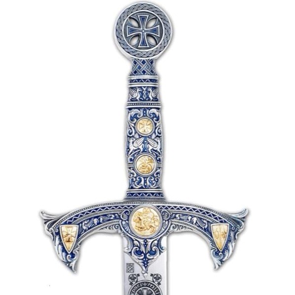 Silbernes Templerschwert mit tiefer Gravur Marto MA581.1