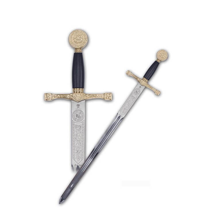 Espada Excalibur cadete con empuñadura en oro con grabados Marto ...