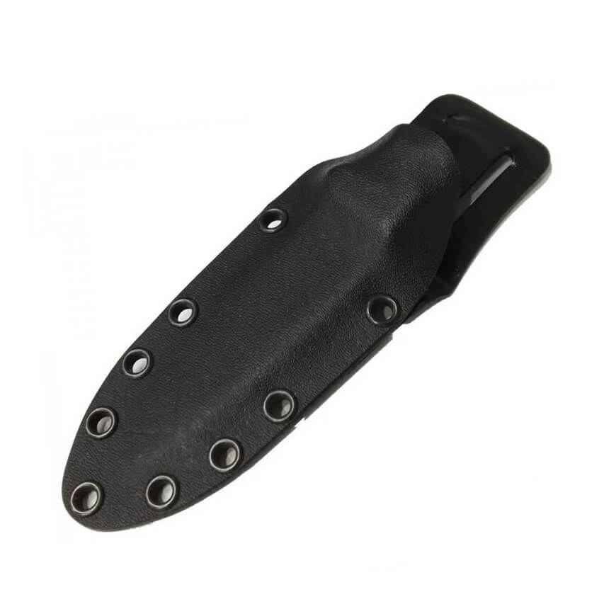 Muela Kodiak Einsatzmesser mit Klinge aus Sandvik-Stahl und Griff aus schwarzem Micarta und Scheide aus Kydex