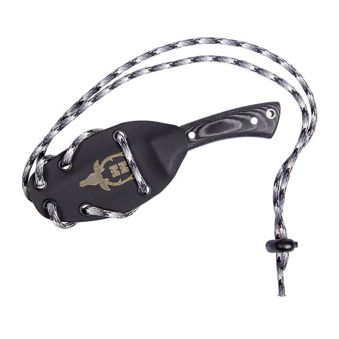 Muela Peccary neck knife with 7 cm blade and black micarta handle