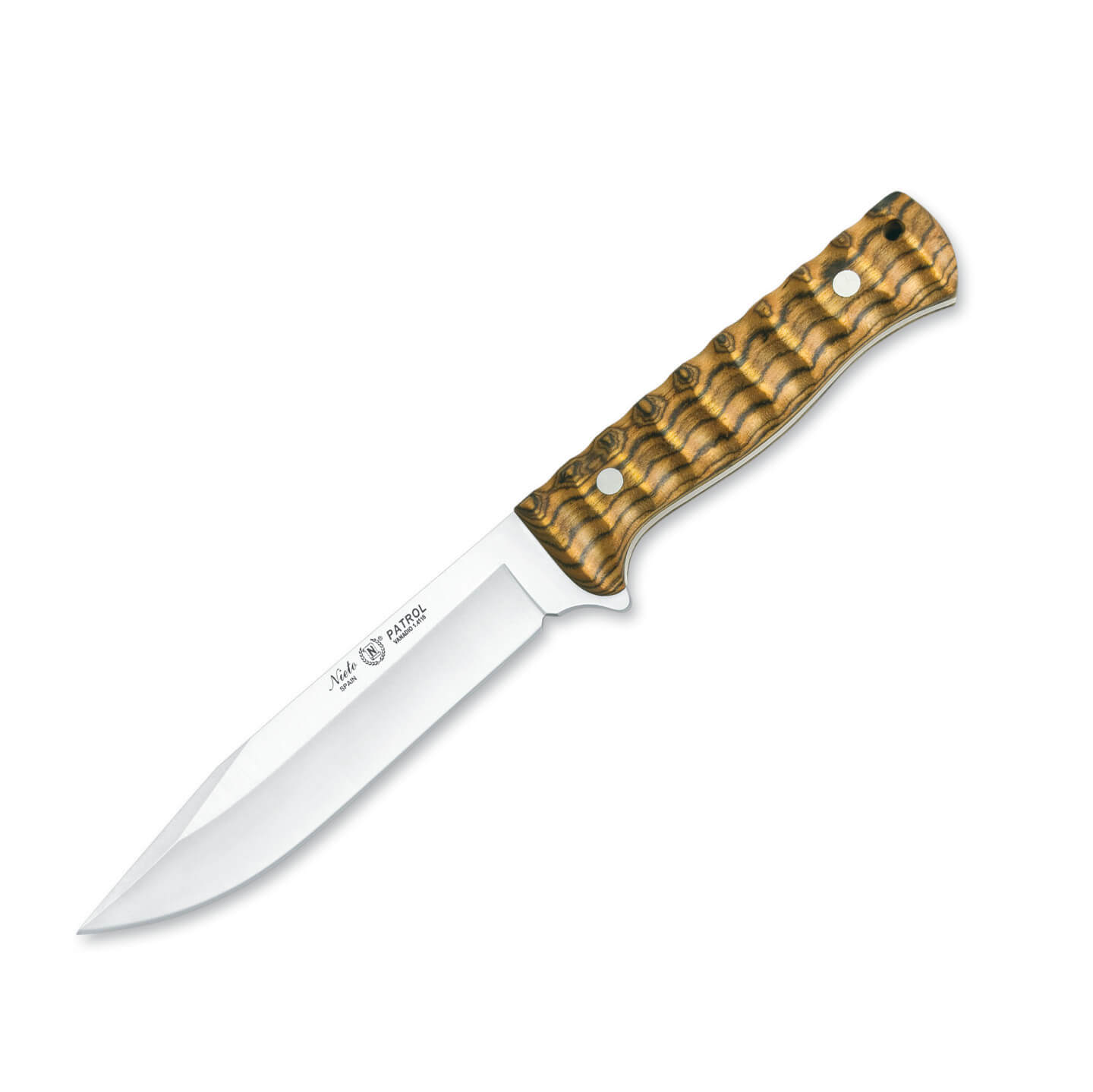 Cuchillo deportivo Nieto Patrol con mango de madera de bocote y h...