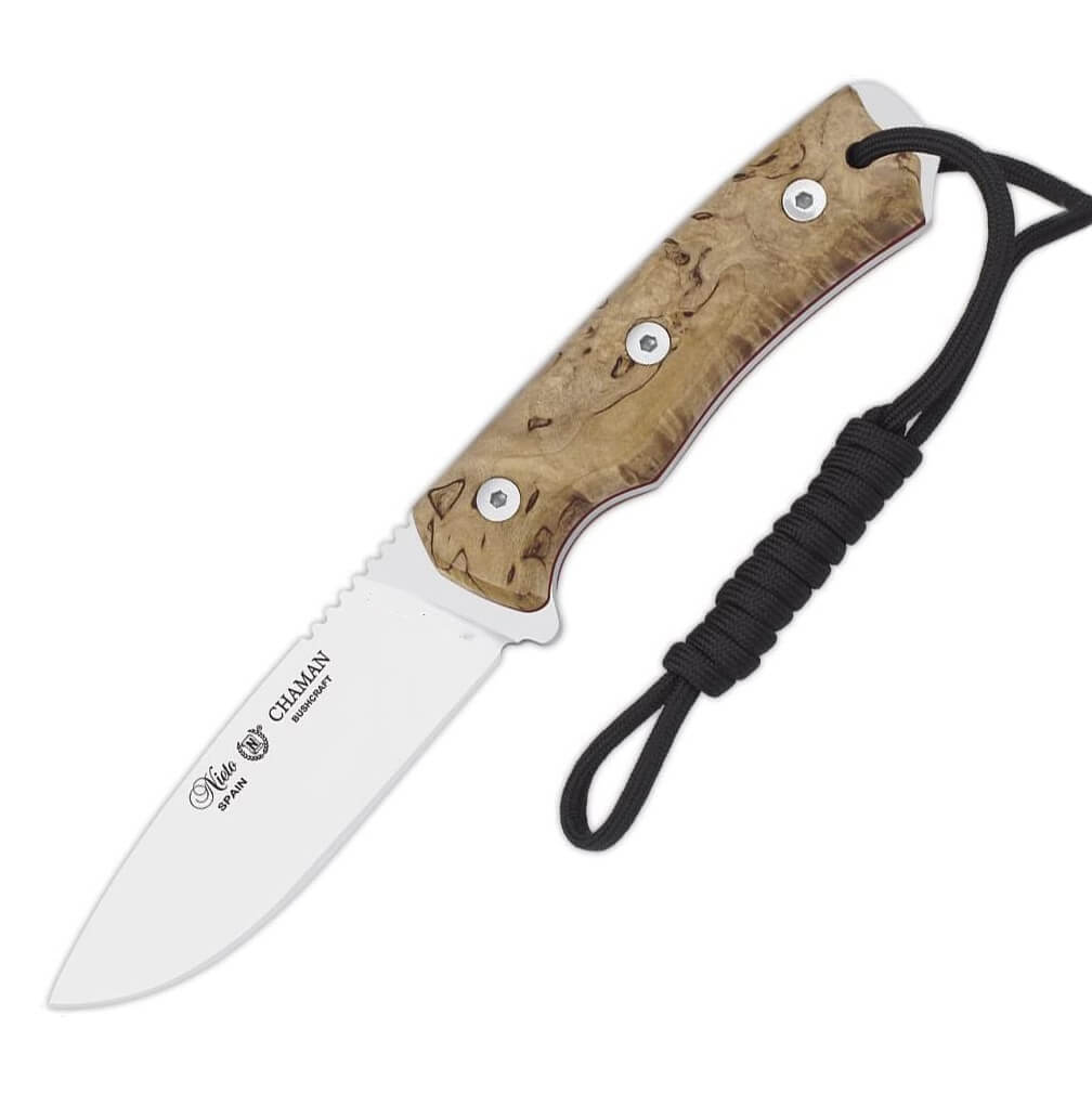 Cuchillo de supervivencia Nieto Chaman bushcraft con mango de mad...