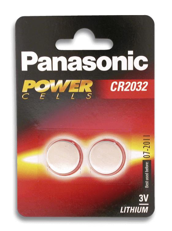 Pila de botón de tipo CR2032 de Panasonic en blíster de dos unida...