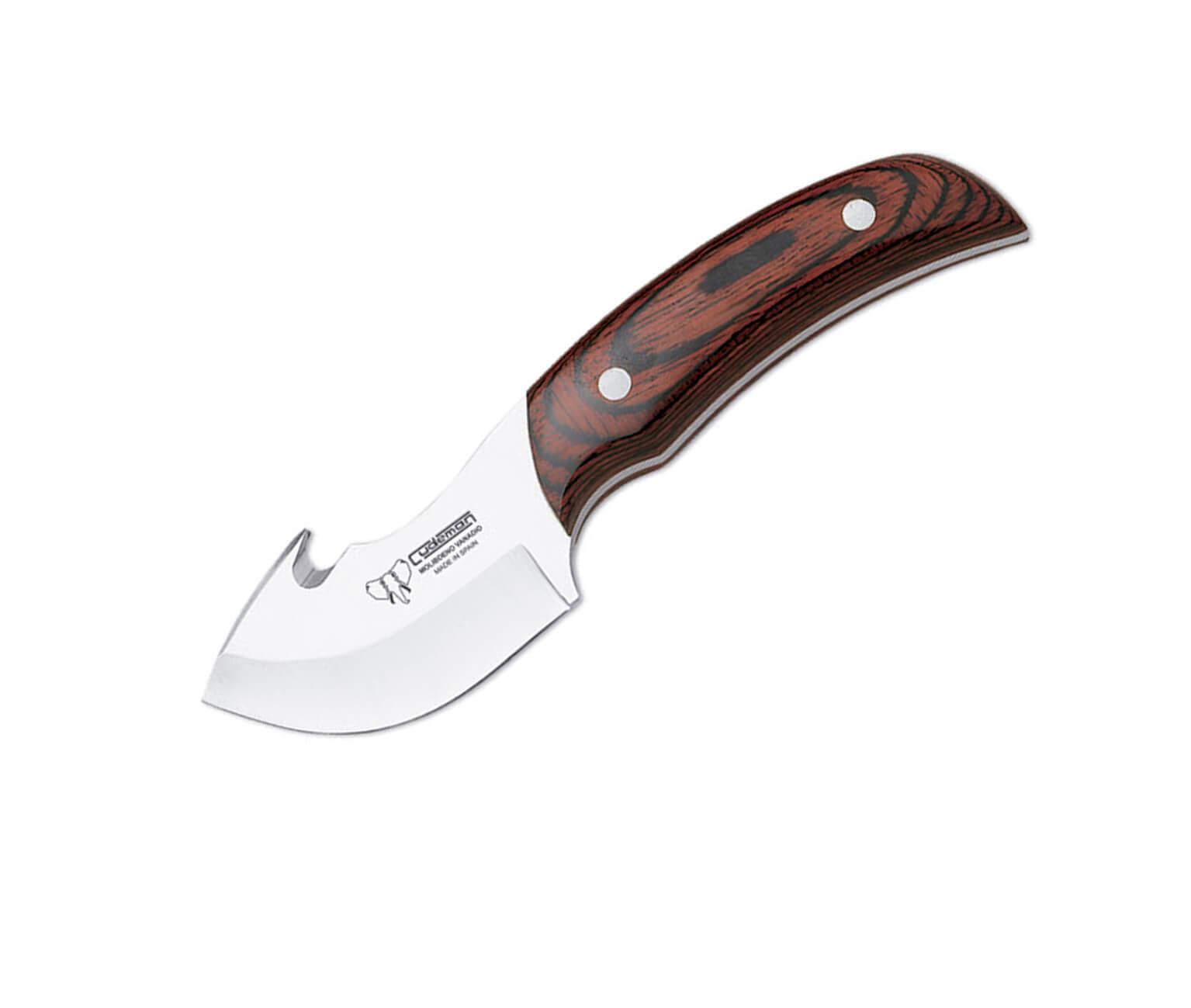 Skinning knife with stamina wood handle and 7 cm blade