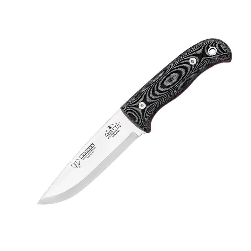 Cuchillo bushcraft ENT Cudeman. Mango micarta negra. Funda multip...