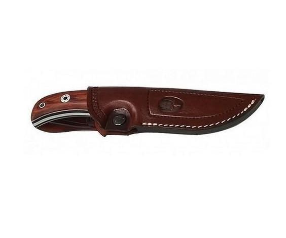 Muela Husky hunting knife with RWL34 steel blade and triple fusion micarta and pressed wood handle
