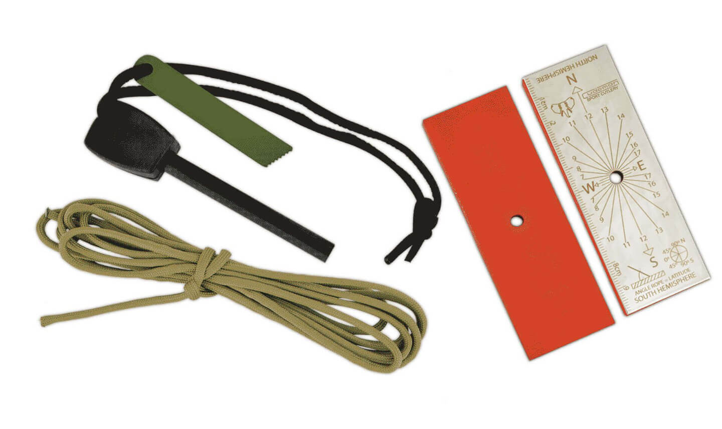 Faca Cudeman MT5. Cabo em nogueira polida. Aço Böhler N-695. Estojo de couro. Kit completo