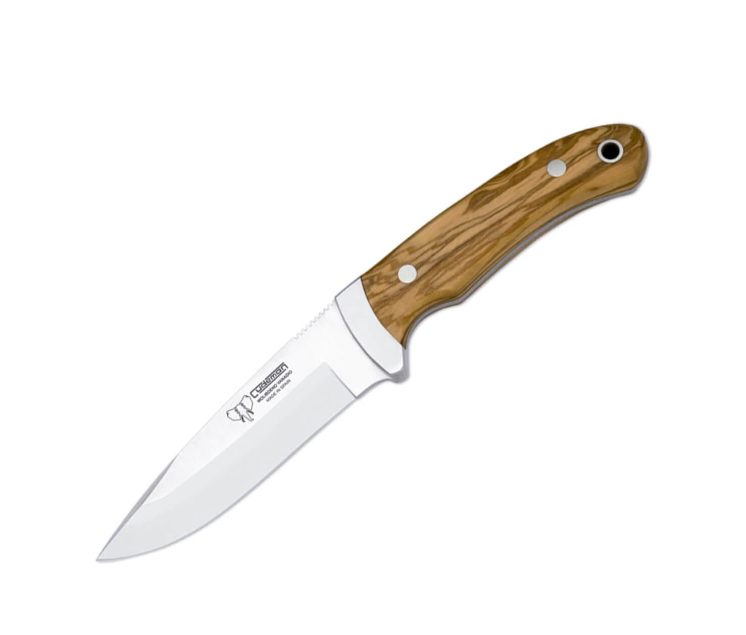 Cuchillo de caza Cudeman con punta drop point 290-L con puño de madera de olivo y hoja de 11 cm
