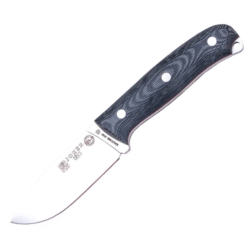 Joker BS9 Ursus Bushcraftmesser mit schwarzem Micarta-Griff und B...