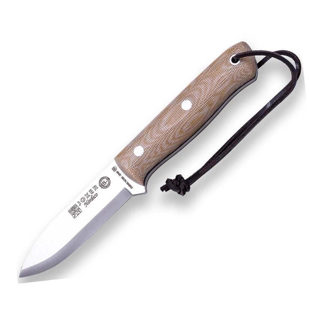 Bushcraft-Messer BS9 Nordic Joker mit braunem Micarta-Griff und S...