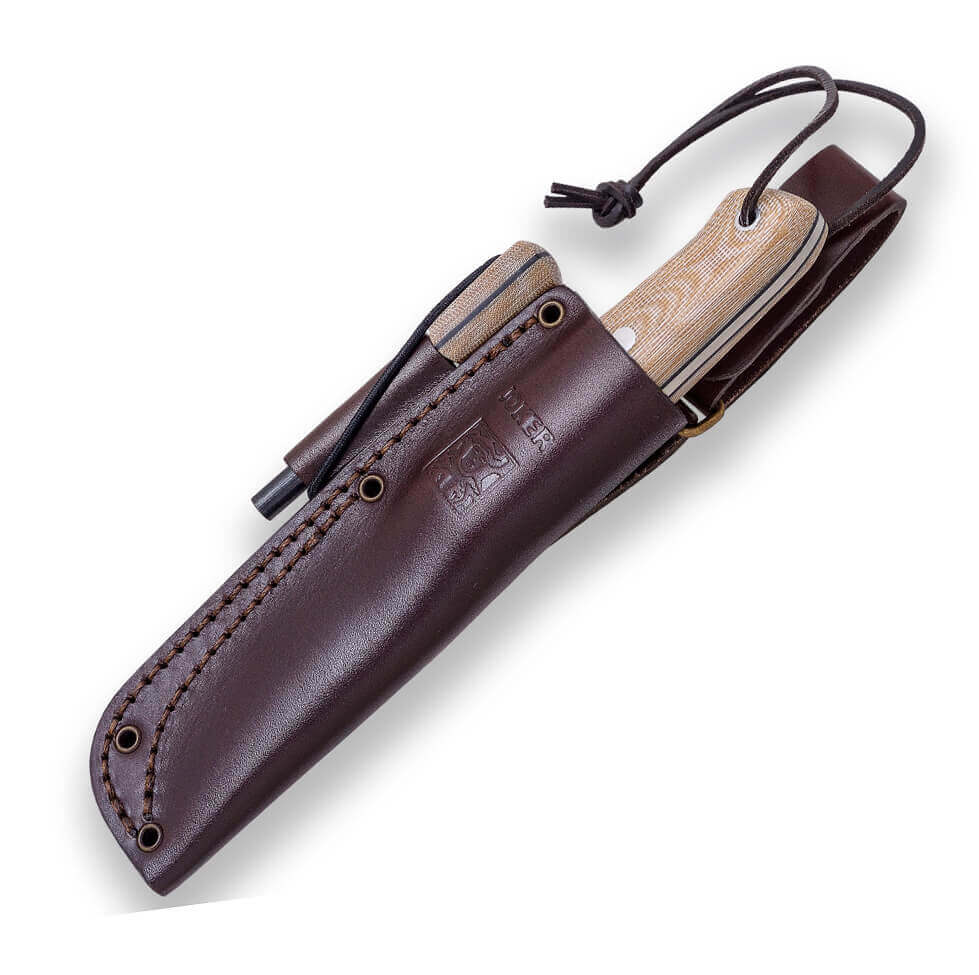 Bushcraft-Messer BS9 Nordic Joker mit braunem Micarta-Griff und S...