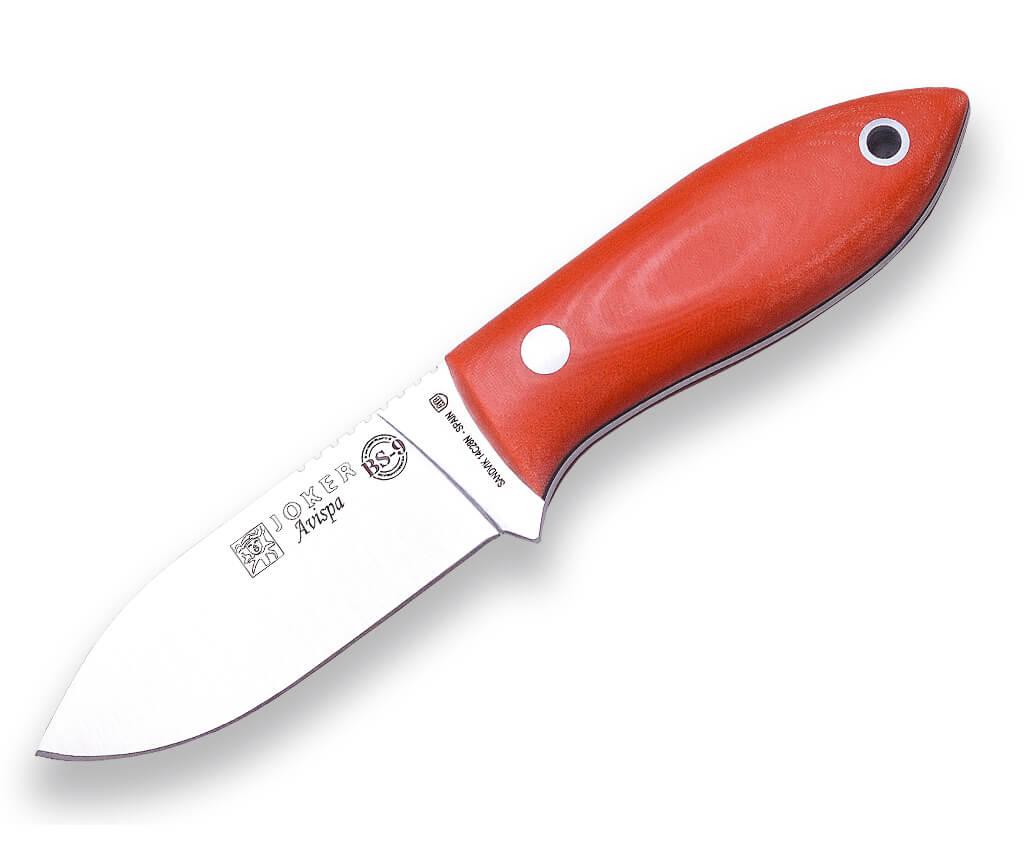 Joker Avispa BS9 cuchillo de cuello con mango de micarta naranja ...