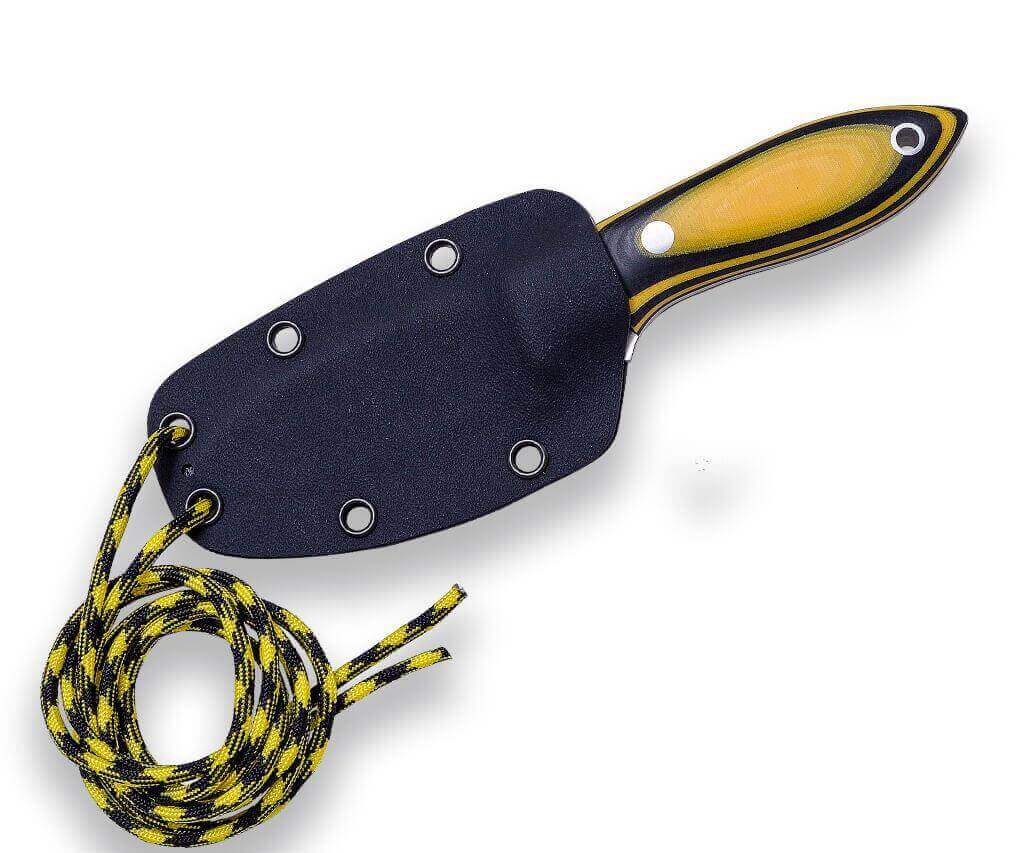 Joker Avispa BS9 cuchillo de cuello con mango de micarta bicolor y funda kydex