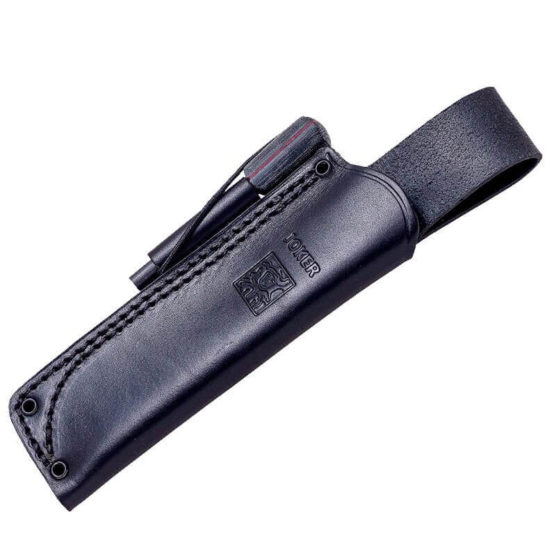 Joker BS9 Lince com cabo em micarta preta e estojo de couro incl. ferrocerium