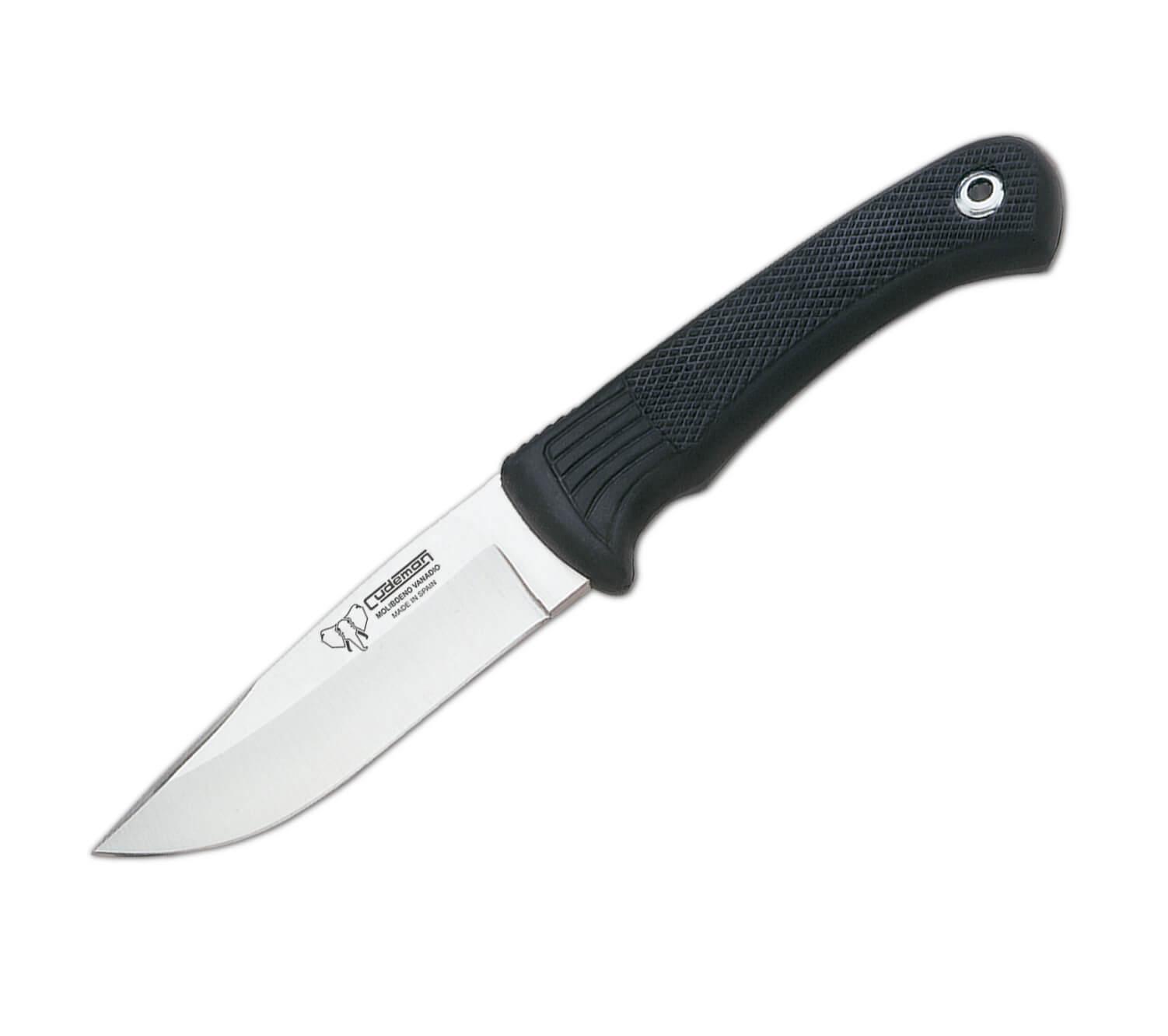 Coltello da caccia Cudeman con clip point 151-H con impugnatura in gomma nera e lama da 10 cm