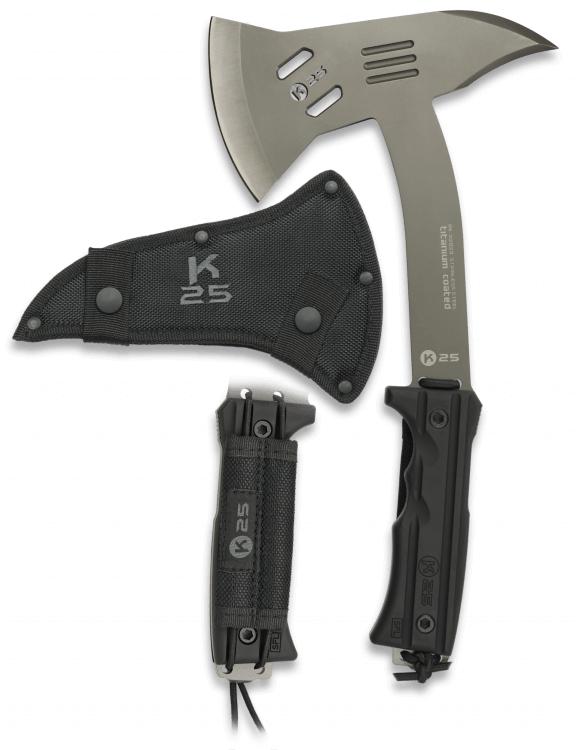 Hacha K25 de color negro con hoja de 4,8 mm de grosor y longitud ...