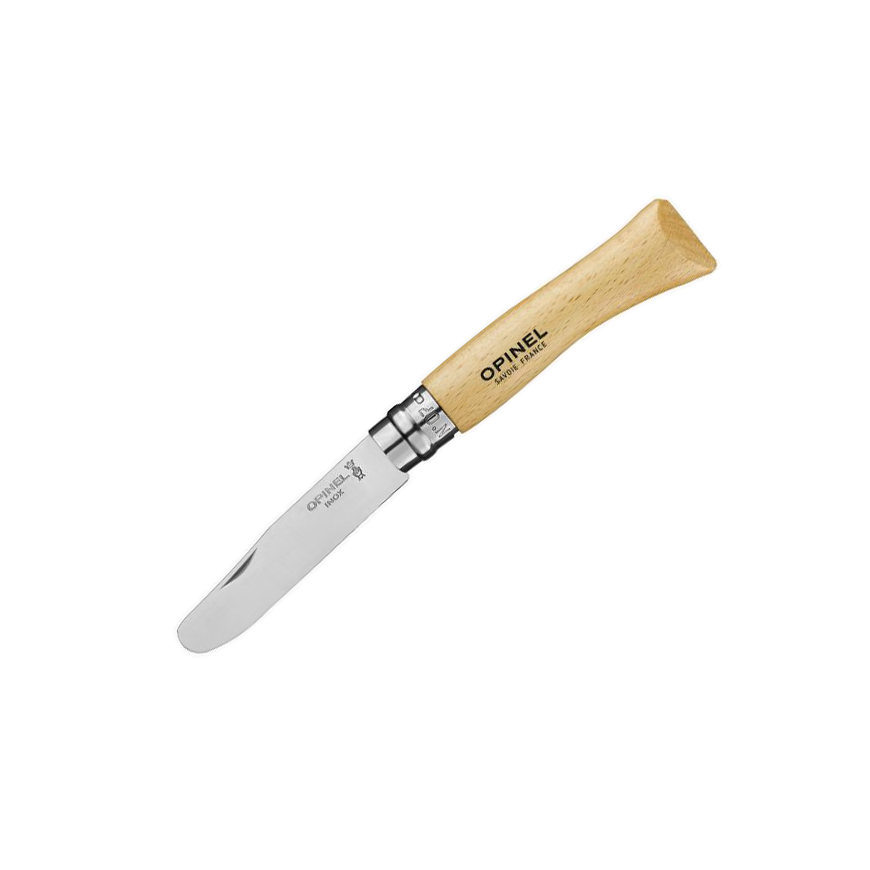 Meu primeiro Opinel com cabo de madeira de faia envernizada natur...