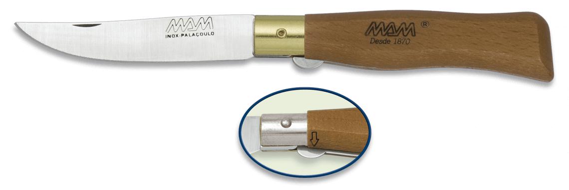 Navaja MAM modelo Duero con bloqueo lineal, virola de latón y hoj...