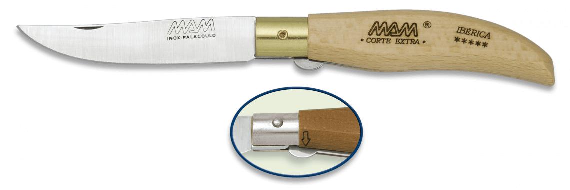 Navaja MAM Iberica con mango de madera, bloqueo lineal y hoja de ...