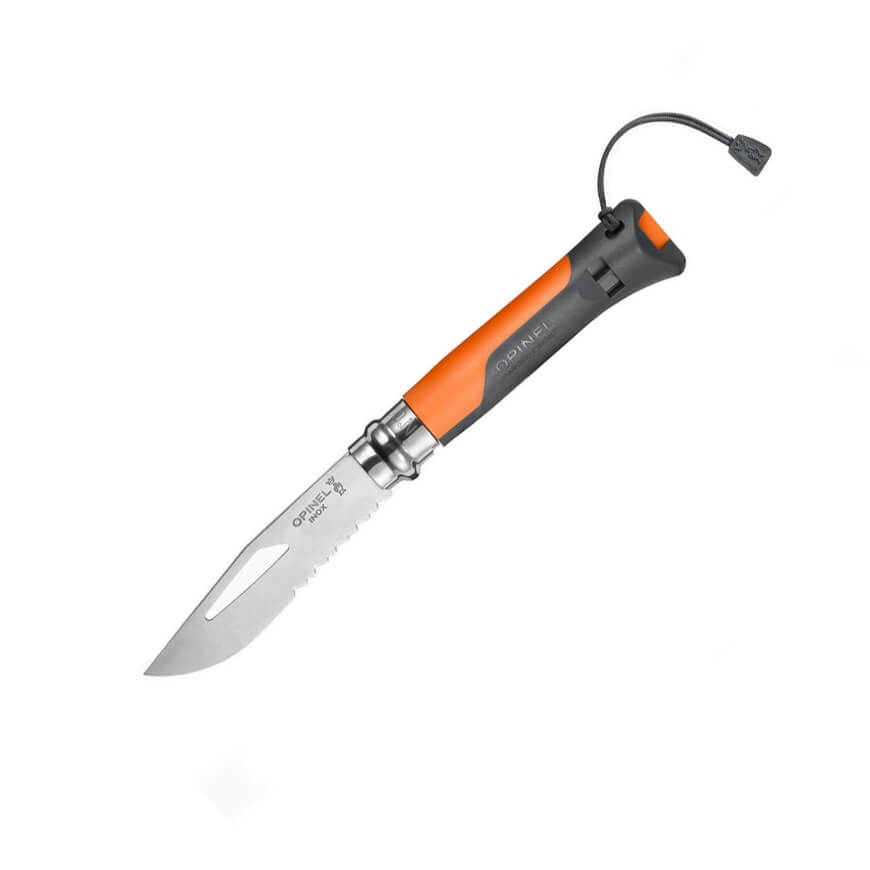 Canivete Opinel Outdoor Nº 8 com lâmina serrilhada e cabo em polí...