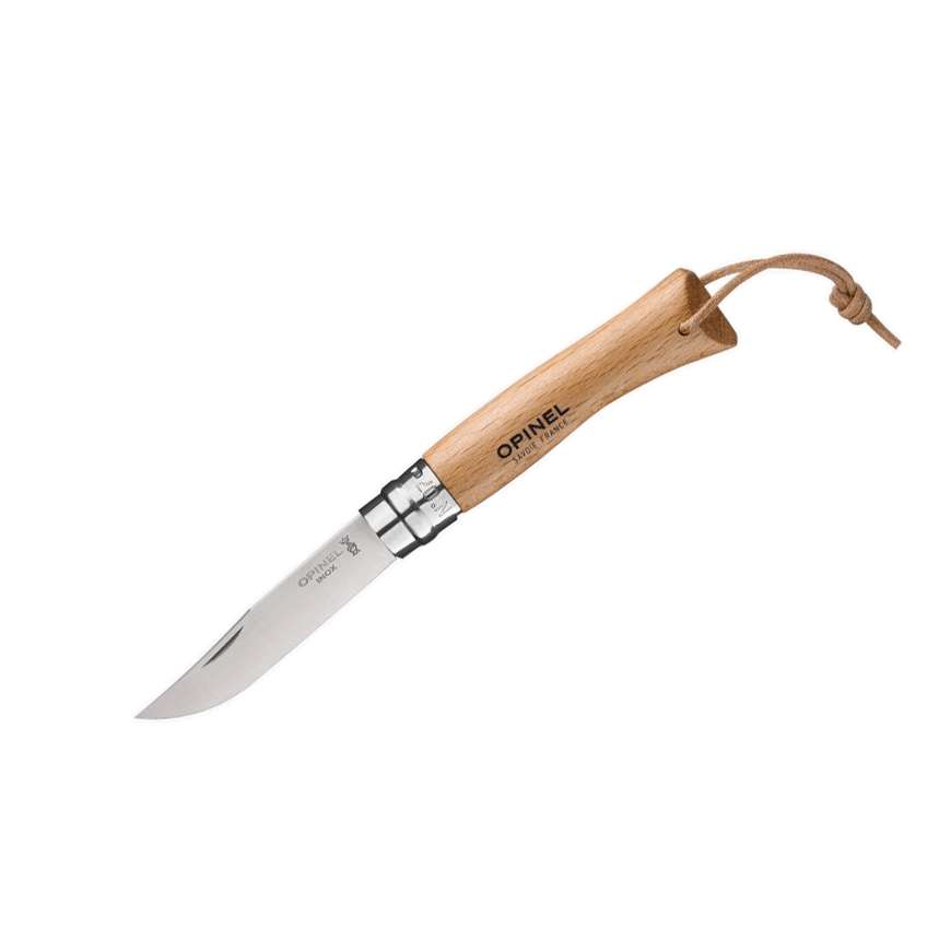 Faca de trekking Opinel N07 com lâmina de aço inoxidável de 8 cm.