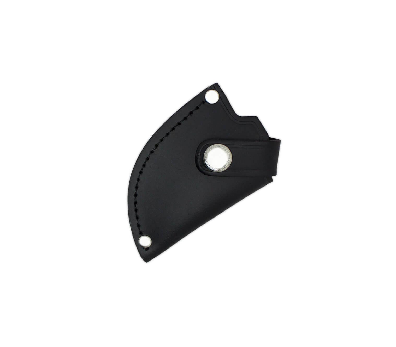 Cudeman skinning knife with non-slip black rubber grip, 8 cm blade.