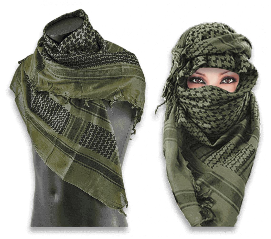 Pañuelo de tipo palestino de color verde oliva