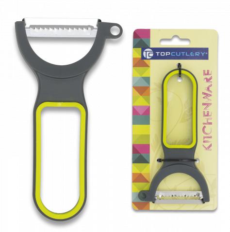 Éplucheur avec manche antidérapant gris et vert Albainox