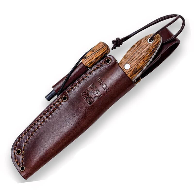 Joker BS9 Canadiense coltello da boscaglia con manico in legno di corno e selce