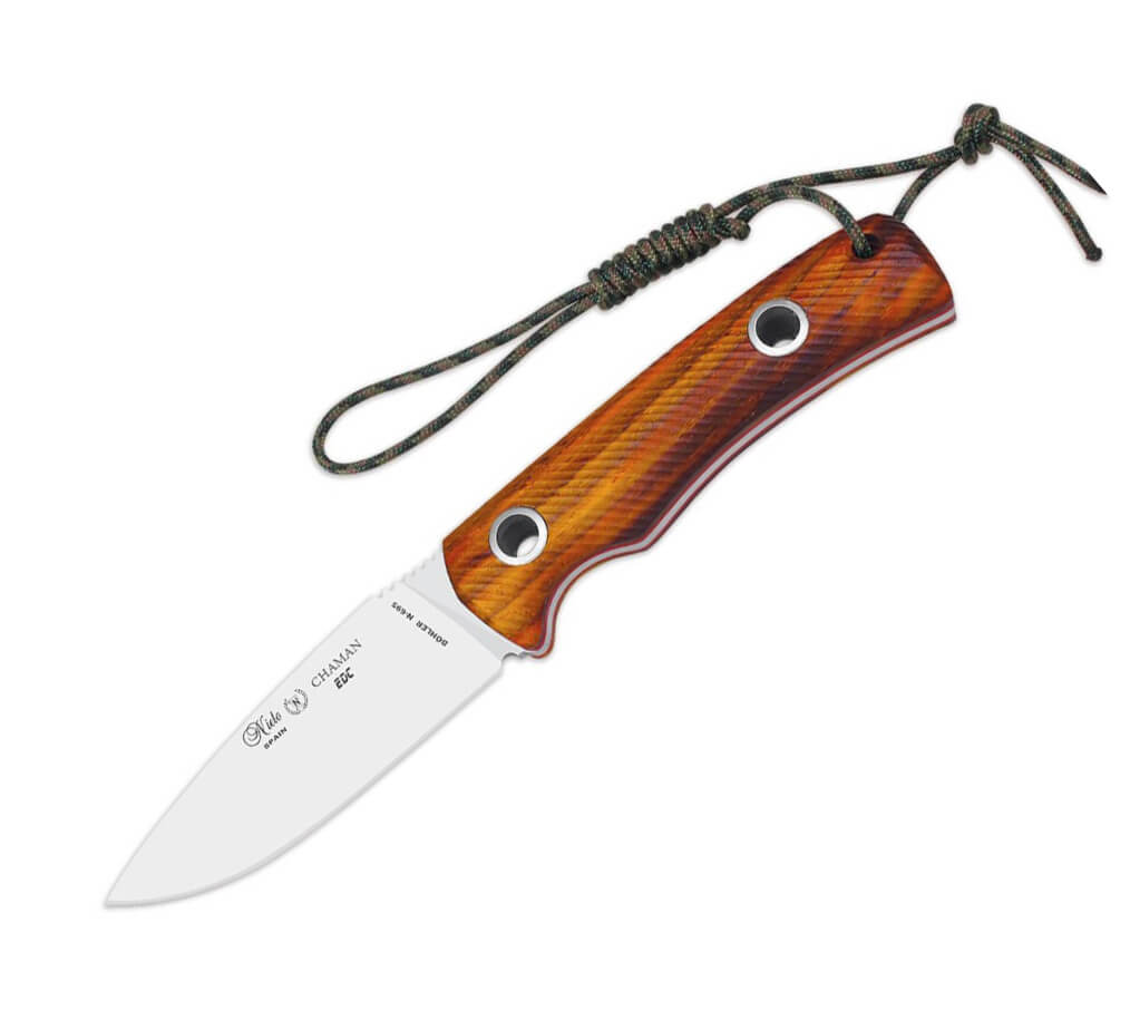 Cuchillo táctico Nieto Chamán EDC con mango de madera de cocobolo