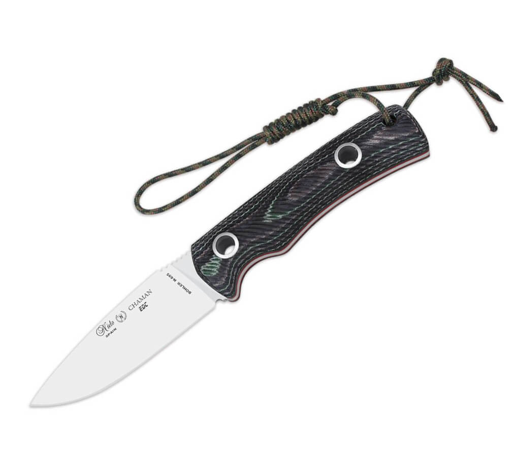 Cuchillo táctico Nieto Chamán EDC con mango de Katex negro