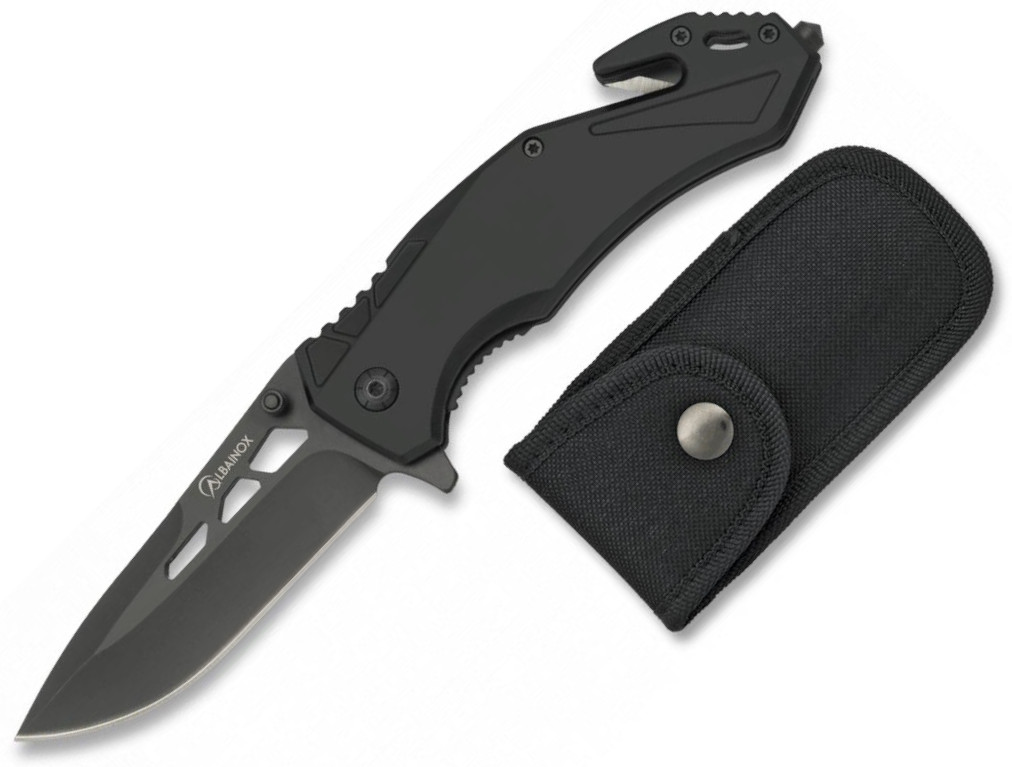 Couteau de poche de sécurité Albainox avec coupe-ceinture, pointe...