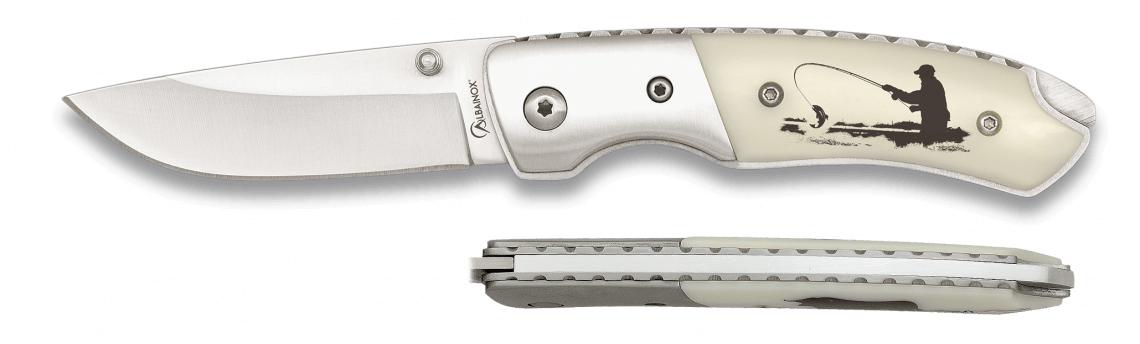 Navaja Albainox Deluxe pesca con bloqueo lineal y hoja de 6,5 cm
