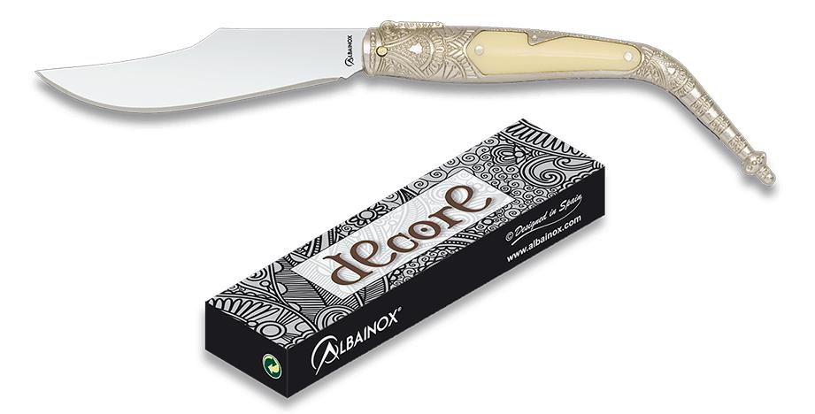 Couteau de poche chromé Albainox avec manche en ABS, mitre en zam...