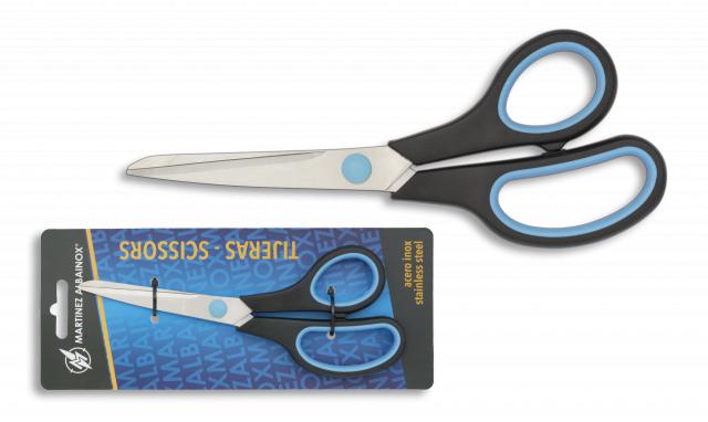 Blue and black scissors with anti-slip handle 19.2cm Albainox