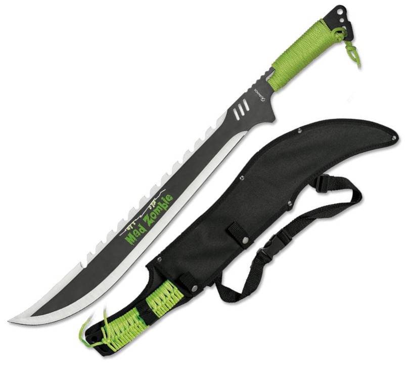 Albainox Mad Zombie Machete com bainha de nylon e comprimento tot...