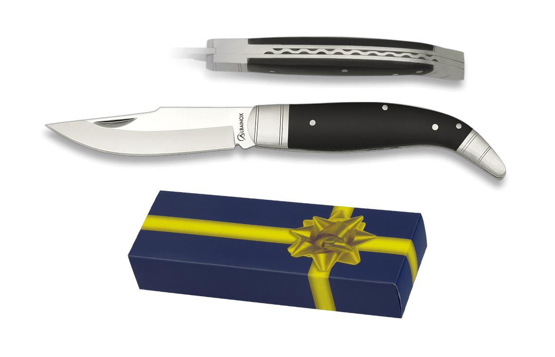 Canif Albainox en acier et POM noir et lame de 7,2 cm