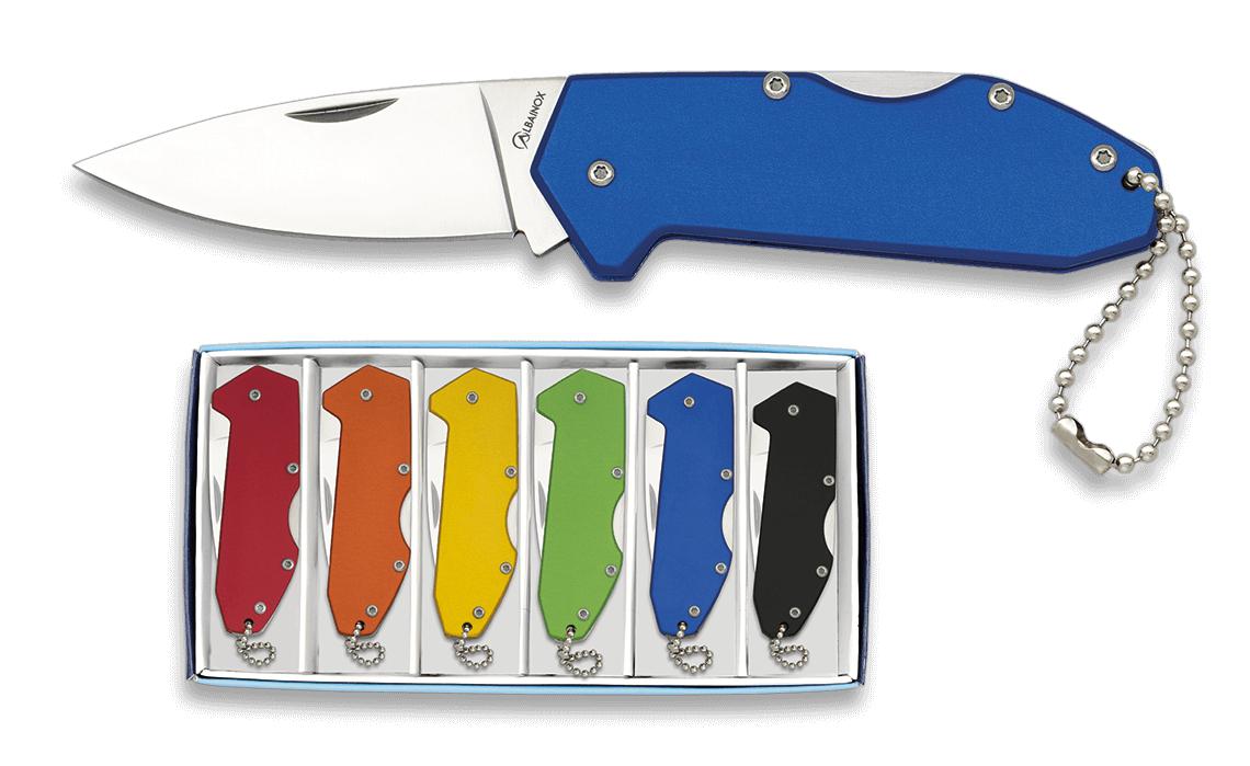 Ensemble de six couteaux de poche Albainox avec manche en alumini...