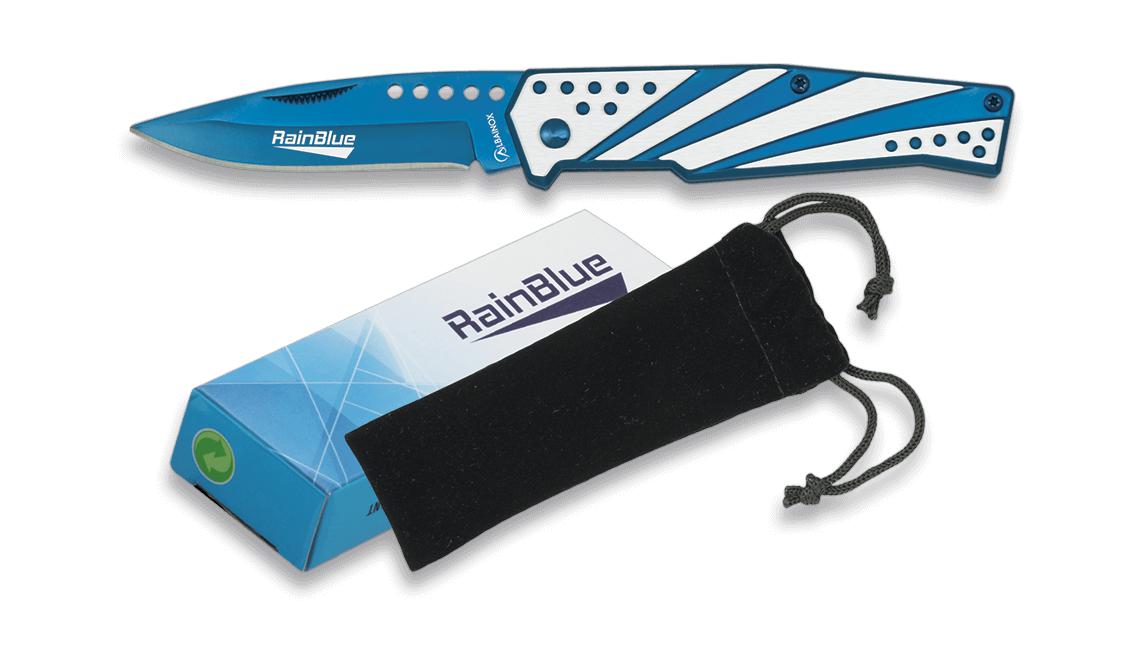 Navaja Rainblue con hoja de 7,5 cm, bloqueo de pistón y mango de ...
