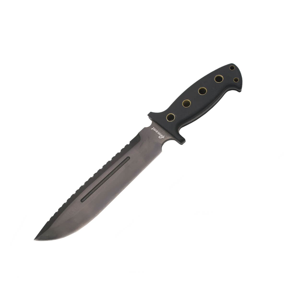 Cuchillo táctico con hoja negra de acero 440 de 22 cm y mango de ...