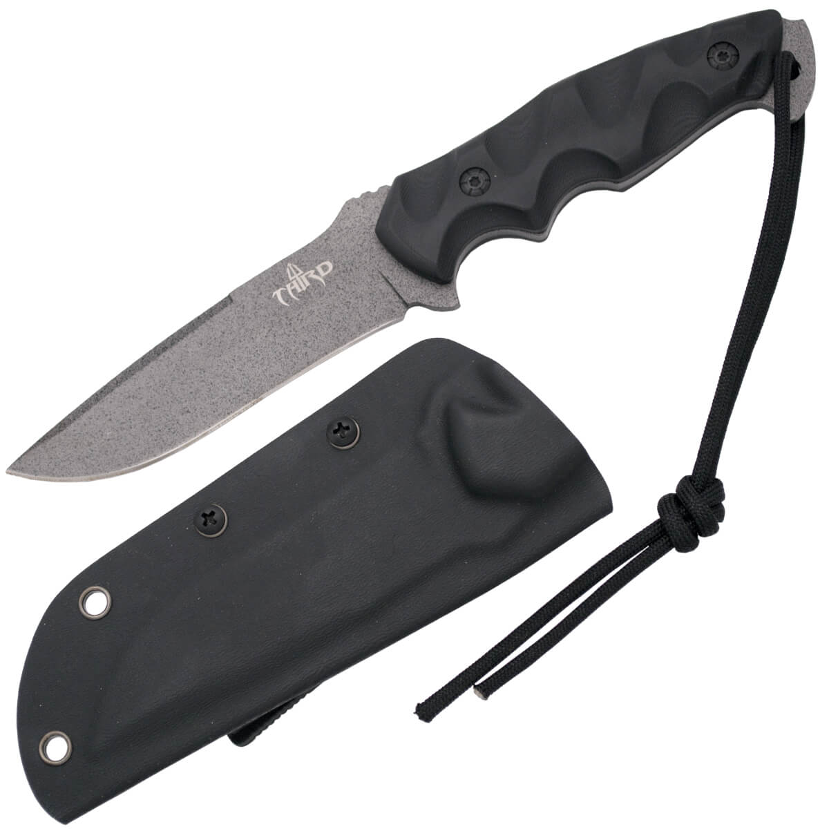 Cuchillo táctico con hoja titanio gris y mango de G10 color negro